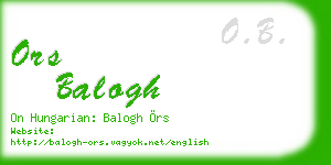 ors balogh business card
